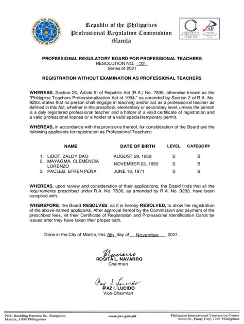 PROFESSIONAL REGULATORY BOARD FOR .